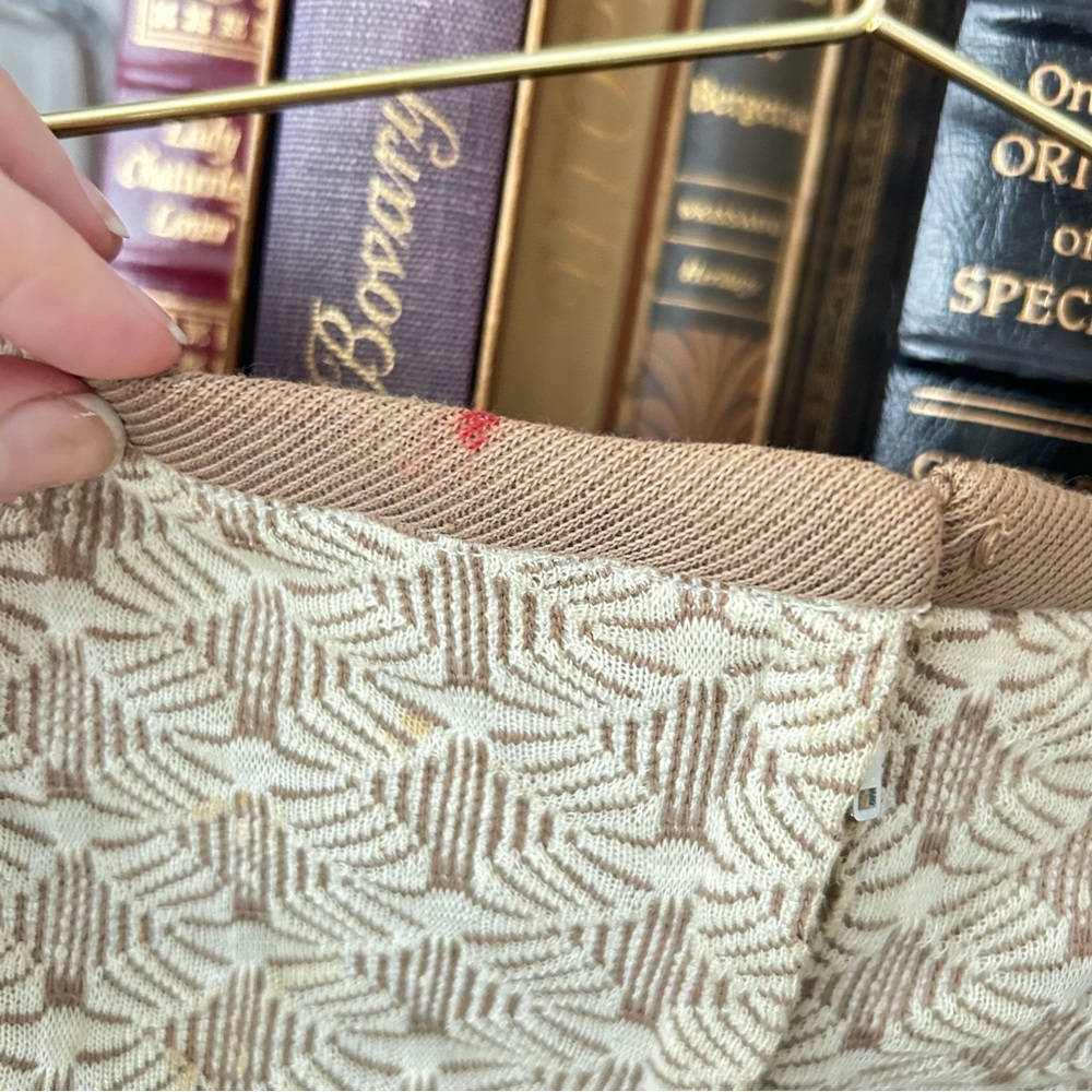 Vintage Cream & Tan Belted Sweater Dress - Picture 10 of 14
